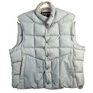 Vintage Tempco Goose Down Insulated Puffer Vest Quilted Mens XL Gray Gorpcor USA